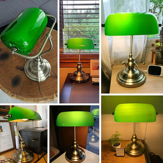 Green Glass Desk Lamp