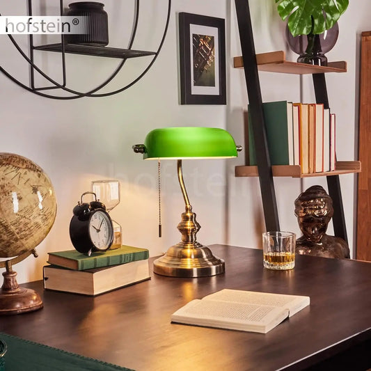Green Glass Desk Lamp